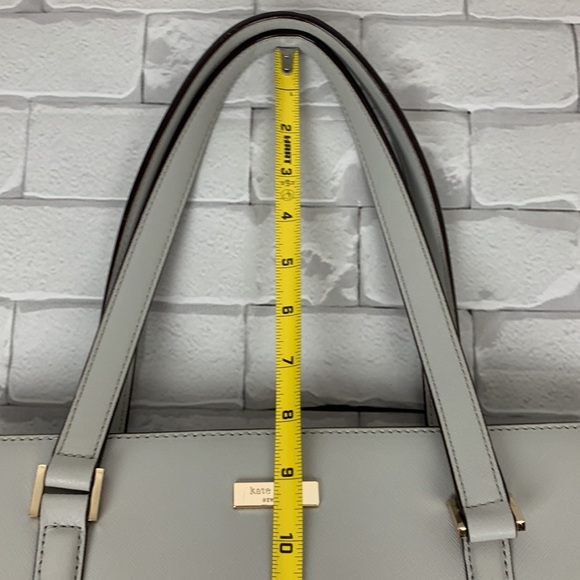 Kate Spade Miles Newbury Lane Leather Shoulder bag. Light gray. Snap zip closure - Picture 14 of 15